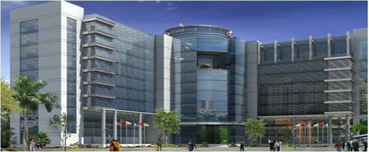 Front view of building